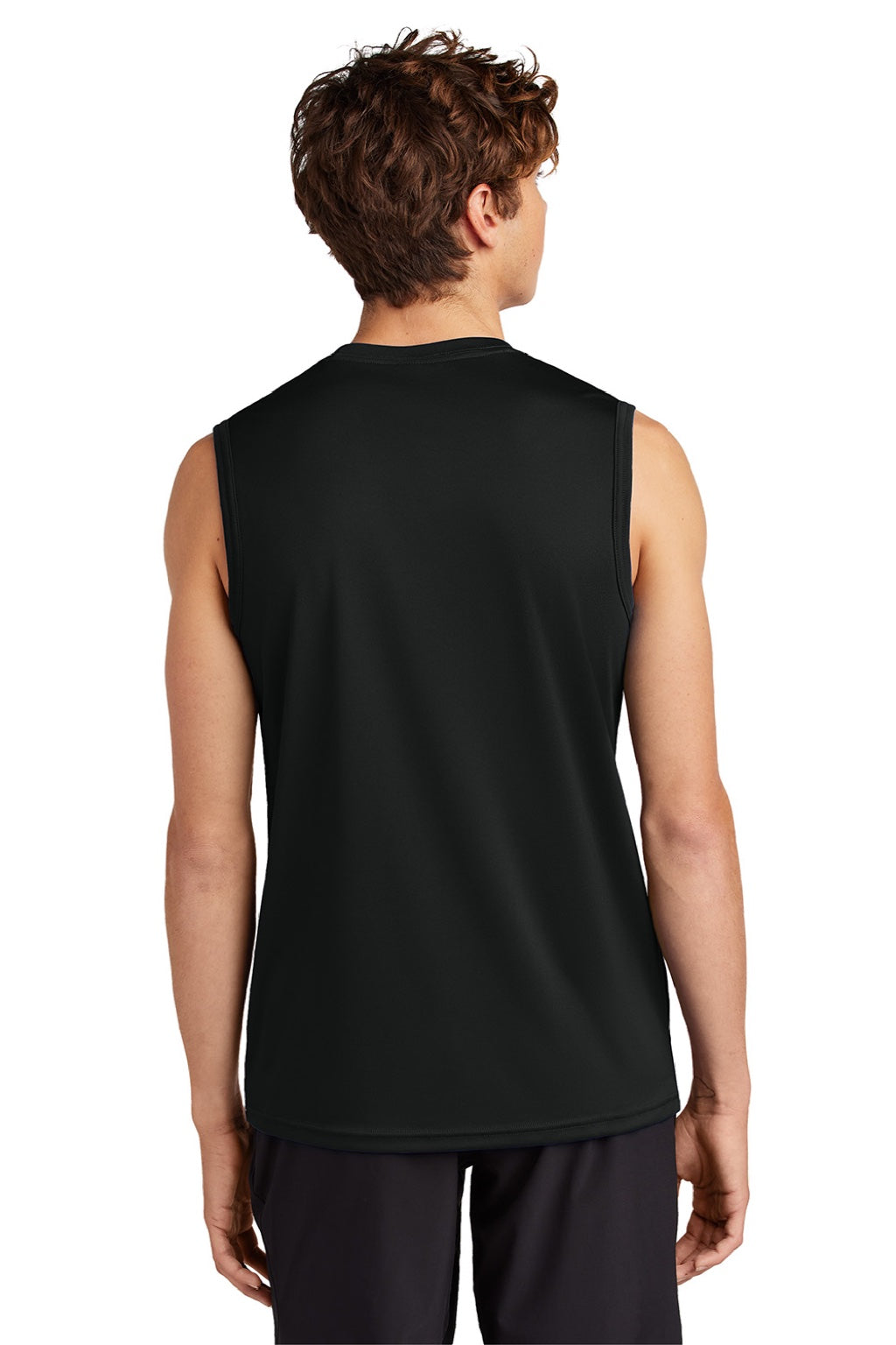 Port & Company PC380SL Mens DryZone Moisture Wicking Performance Tank Top Jet Black Model Back