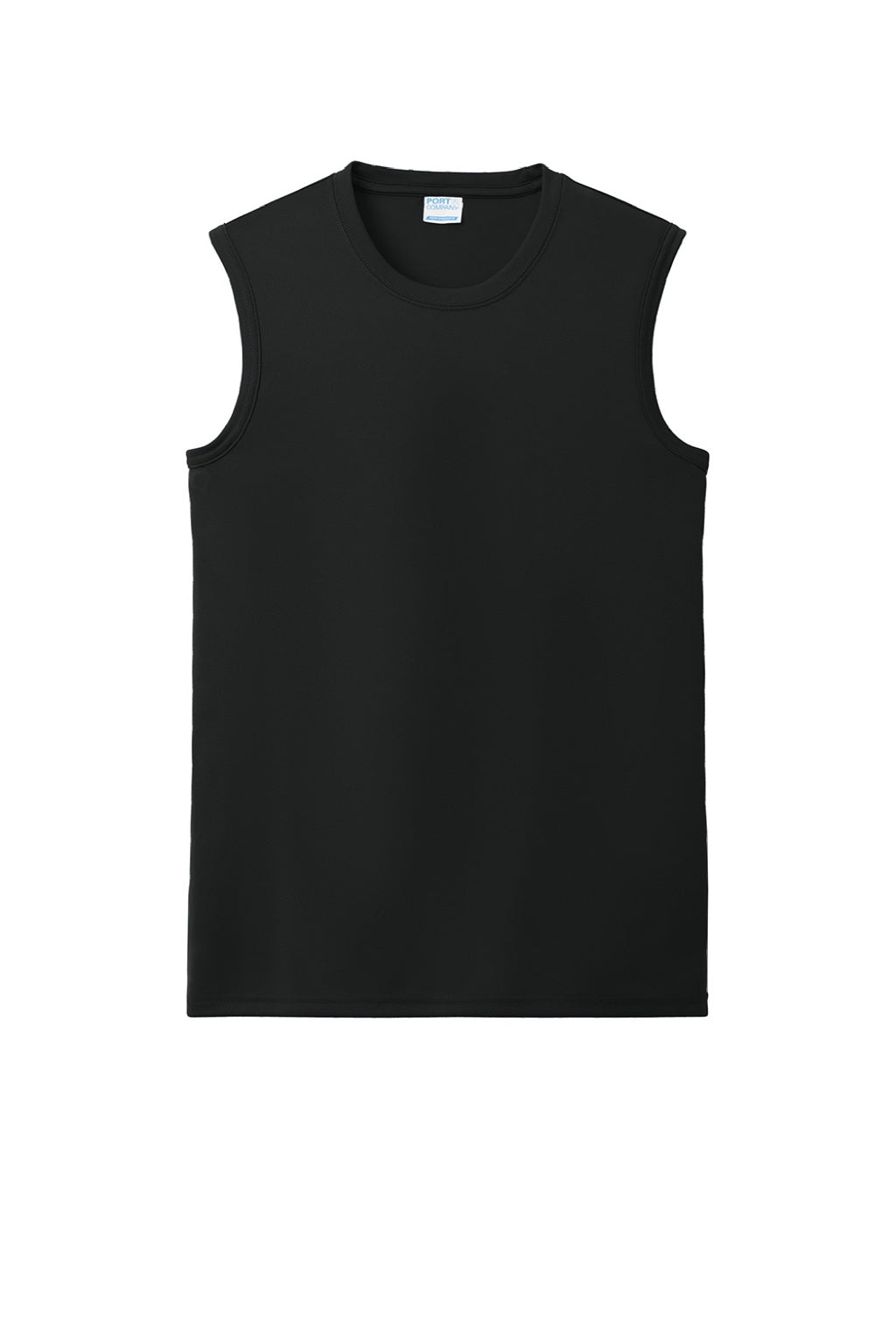 Port & Company PC380SL Mens DryZone Moisture Wicking Performance Tank Top Jet Black Flat Front