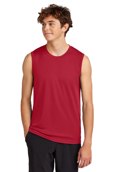 Port & Company PC380SL Mens DryZone Moisture Wicking Performance Tank Top Red Model Front