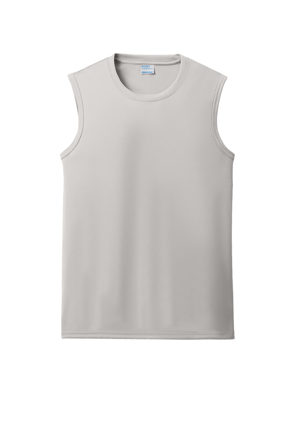 Port & Company PC380SL Mens DryZone Moisture Wicking Performance Tank Top Silver Grey Flat Front