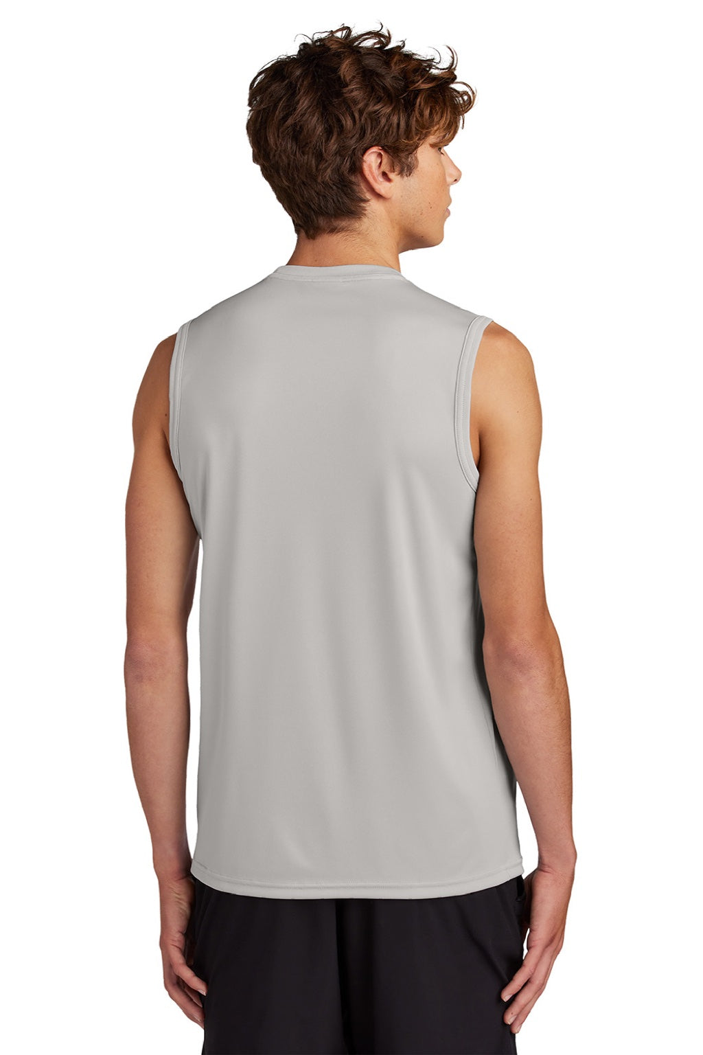 Port & Company PC380SL Mens DryZone Moisture Wicking Performance Tank Top Silver Grey Model Back