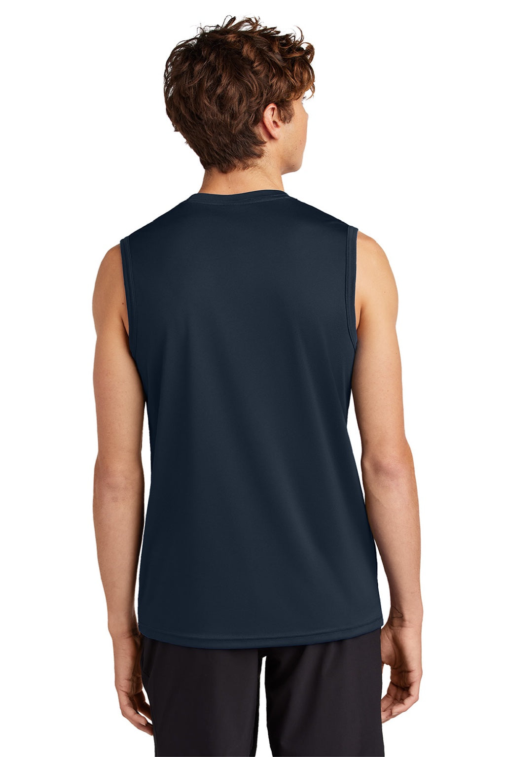 Port & Company PC380SL Mens DryZone Moisture Wicking Performance Tank Top True Navy Blue Model Back