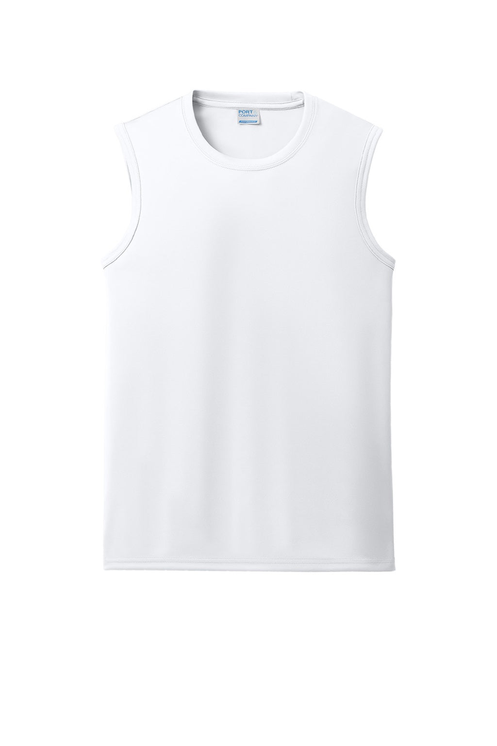 Port & Company PC380SL Mens DryZone Moisture Wicking Performance Tank Top White Flat Front