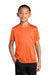Port & Company PC380Y Youth Dry Zone Performance Moisture Wicking Short Sleeve Crewneck T-Shirt Neon Orange Model Front