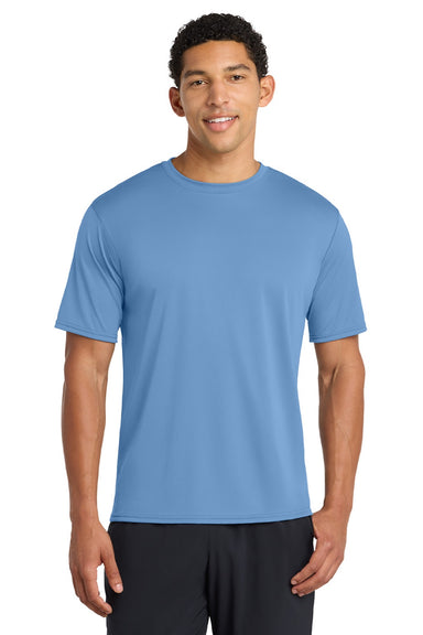 Port & Company PC380 Mens Dry Zone Performance Moisture Wicking Short Sleeve Crewneck T-Shirt Carolina Blue Model Front