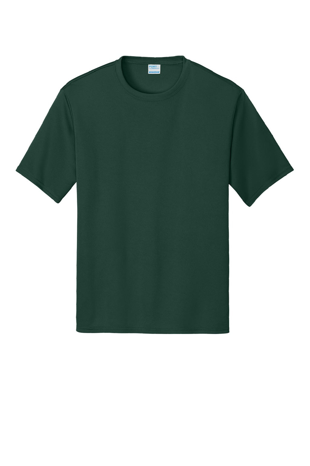 Port & Company PC380 Mens Dry Zone Performance Moisture Wicking Short Sleeve Crewneck T-Shirt Dark Green Flat Front