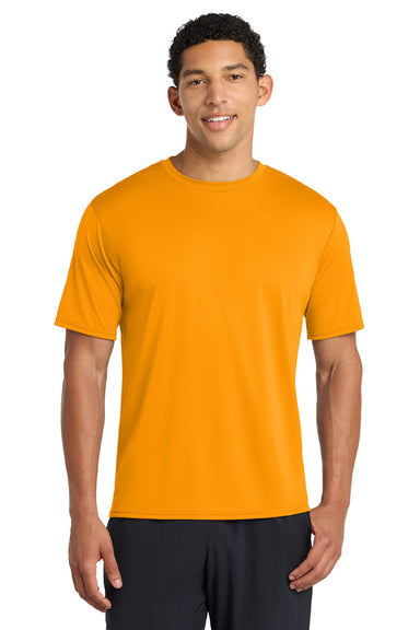 Port & Company PC380 Mens Dry Zone Performance Moisture Wicking Short Sleeve Crewneck T-Shirt Gold Model Front