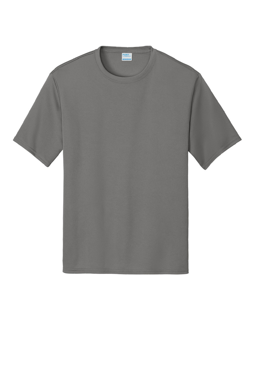 Port & Company PC380 Mens Dry Zone Performance Moisture Wicking Short Sleeve Crewneck T-Shirt Concrete Grey Flat Front