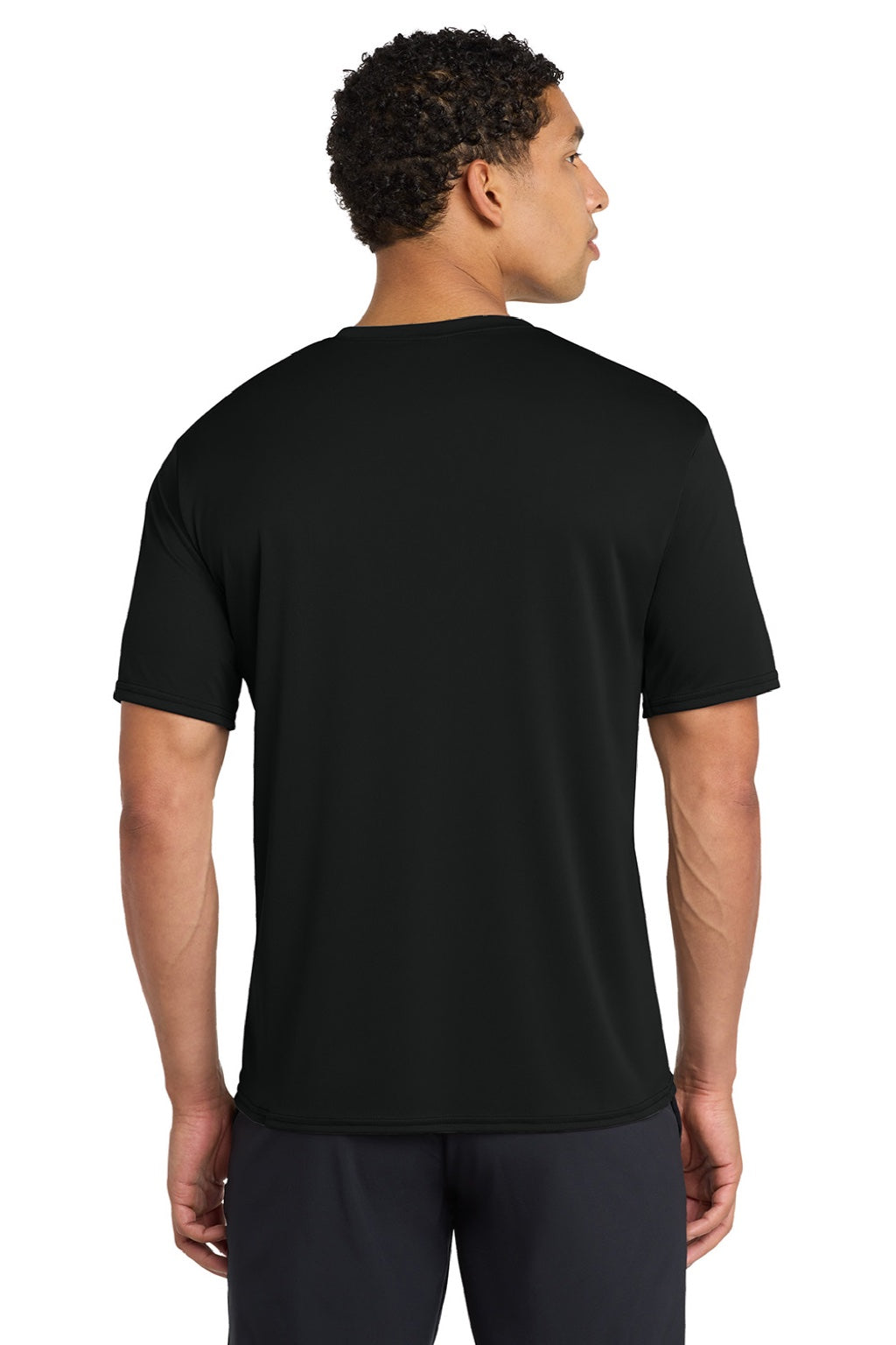 Port & Company PC380 Mens Dry Zone Performance Moisture Wicking Short Sleeve Crewneck T-Shirt Jet Black Model Back