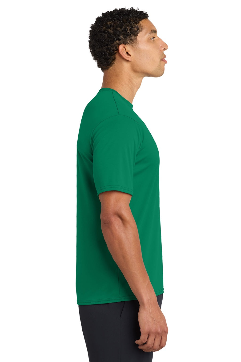 Port & Company PC380 Mens Dry Zone Performance Moisture Wicking Short Sleeve Crewneck T-Shirt Kelly Green Model Side