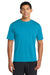 Port & Company PC380 Mens Dry Zone Performance Moisture Wicking Short Sleeve Crewneck T-Shirt Neon Blue Model Front