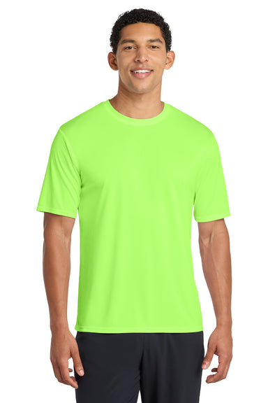 Port & Company PC380 Mens Dry Zone Performance Moisture Wicking Short Sleeve Crewneck T-Shirt Neon Green Model Front