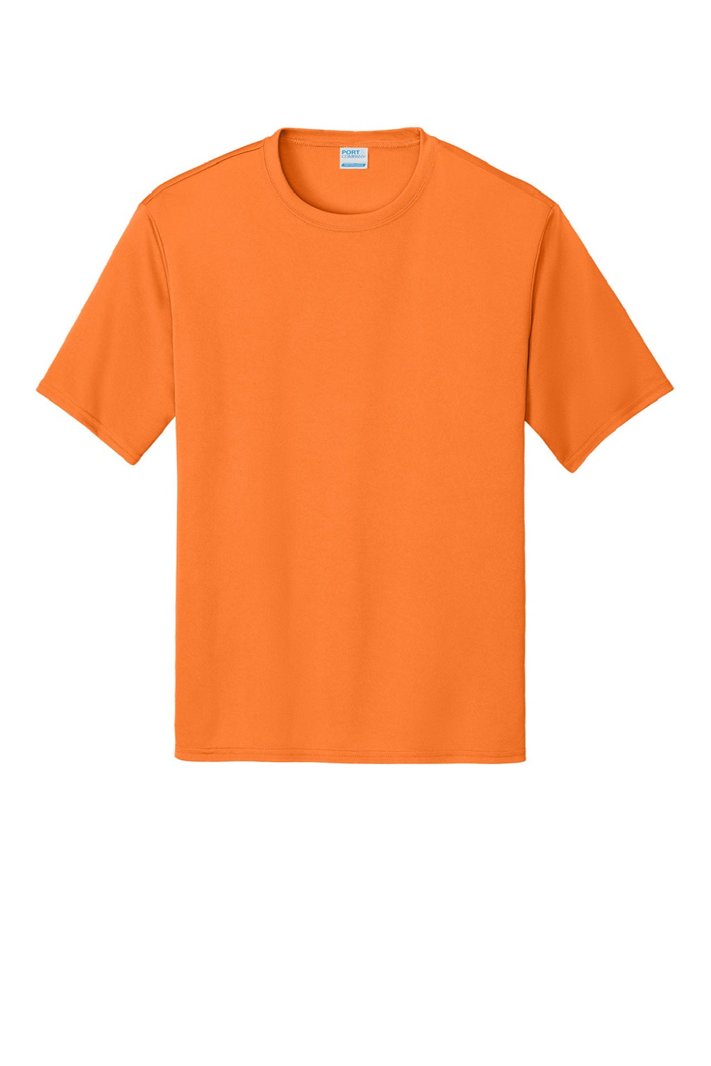 Port & Company PC380 Mens Dry Zone Performance Moisture Wicking Short Sleeve Crewneck T-Shirt Neon Orange Flat Front