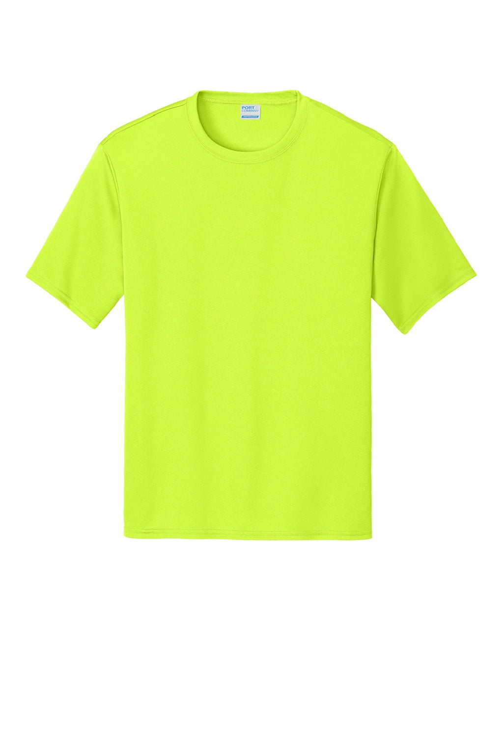 Port & Company PC380 Mens Dry Zone Performance Moisture Wicking Short Sleeve Crewneck T-Shirt Neon Yellow Flat Front