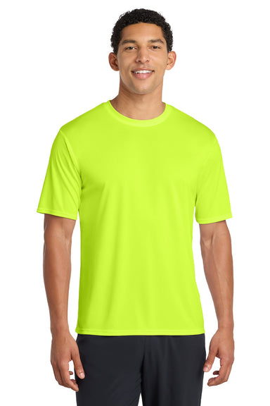 Port & Company PC380 Mens Dry Zone Performance Moisture Wicking Short Sleeve Crewneck T-Shirt Neon Yellow Model Front