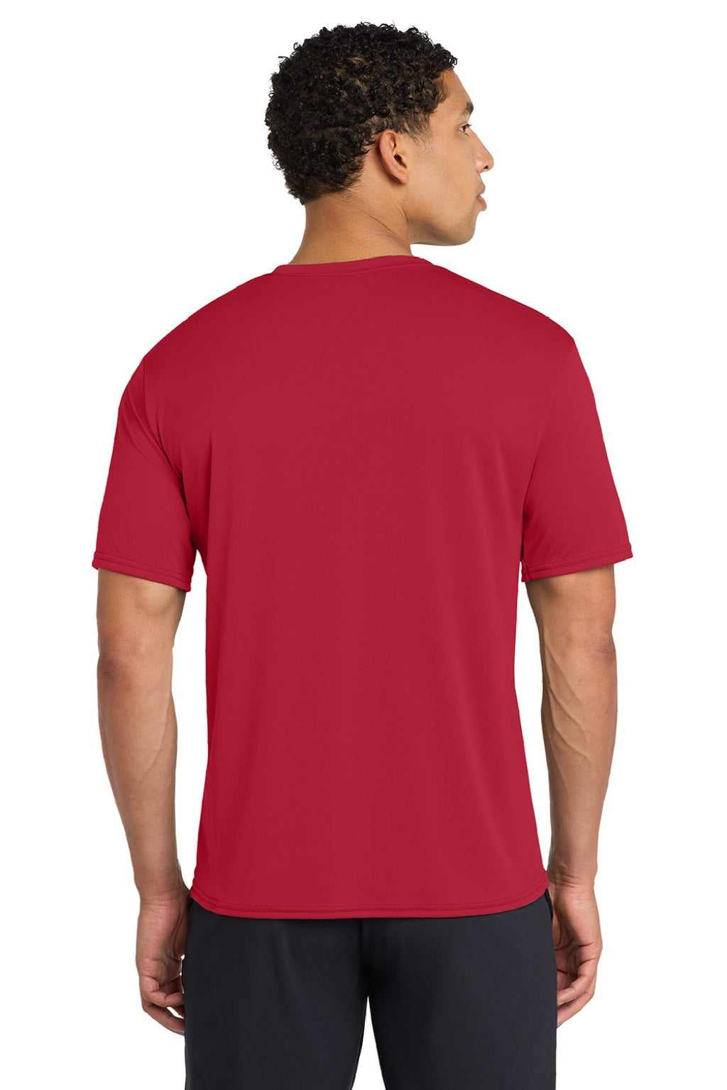 Port & Company PC380 Mens Dry Zone Performance Moisture Wicking Short Sleeve Crewneck T-Shirt Red Model Back