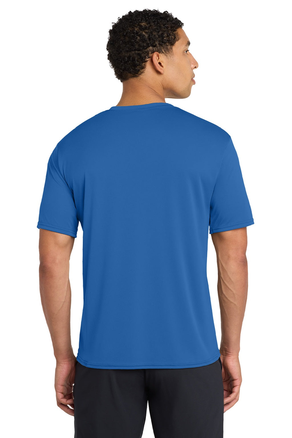 Port & Company PC380 Mens Dry Zone Performance Moisture Wicking Short Sleeve Crewneck T-Shirt Royal Blue Model Back