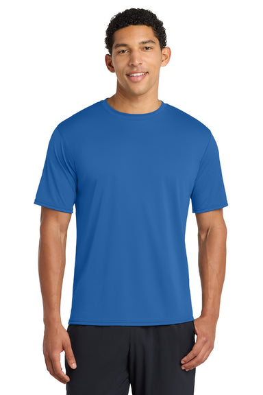 Port & Company PC380 Mens Dry Zone Performance Moisture Wicking Short Sleeve Crewneck T-Shirt Royal Blue Model Front