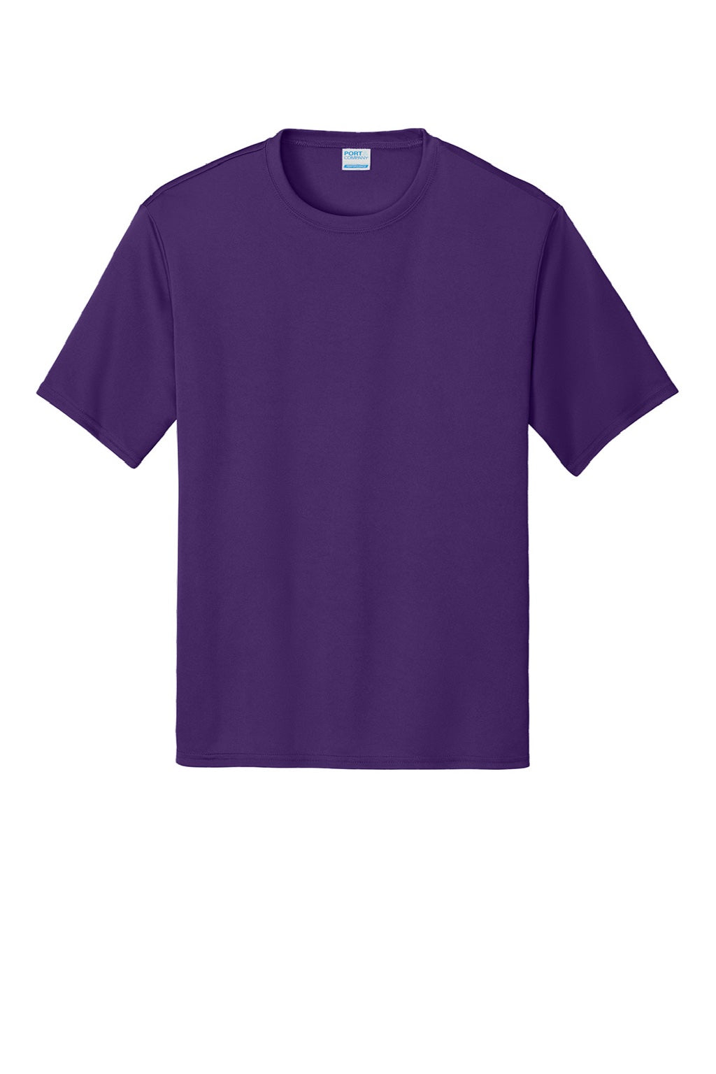 Port & Company PC380 Mens Dry Zone Performance Moisture Wicking Short Sleeve Crewneck T-Shirt Team Purple Flat Front