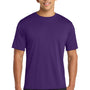Port & Company Mens Dry Zone Performance Moisture Wicking Short Sleeve Crewneck T-Shirt - Team Purple