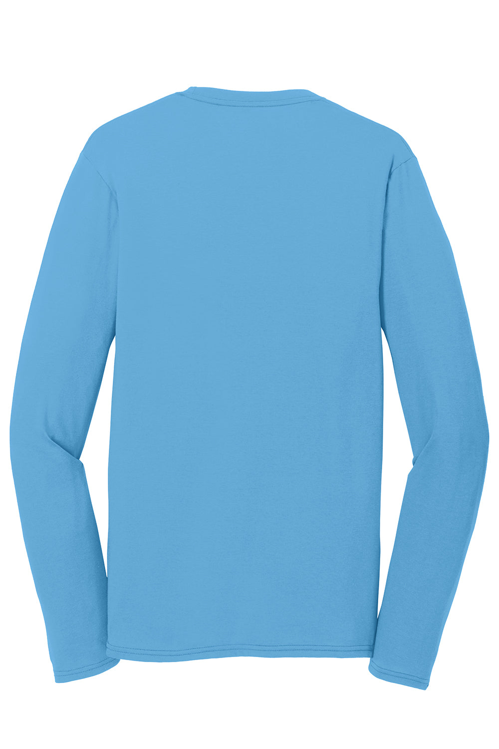 Port & Company PC381LS Mens Dry Zone Performance Moisture Wicking Long Sleeve Crewneck T-Shirt Aquatic Blue Flat Back