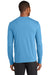 Port & Company PC381LS Mens Dry Zone Performance Moisture Wicking Long Sleeve Crewneck T-Shirt Aquatic Blue Model Back