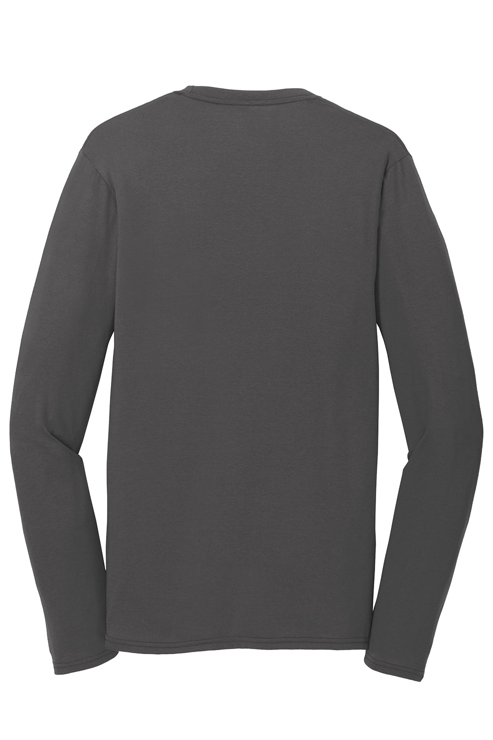 Port & Company PC381LS Mens Dry Zone Performance Moisture Wicking Long Sleeve Crewneck T-Shirt Charcoal Grey Flat Back