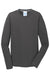 Port & Company PC381LS Mens Dry Zone Performance Moisture Wicking Long Sleeve Crewneck T-Shirt Charcoal Grey Flat Front