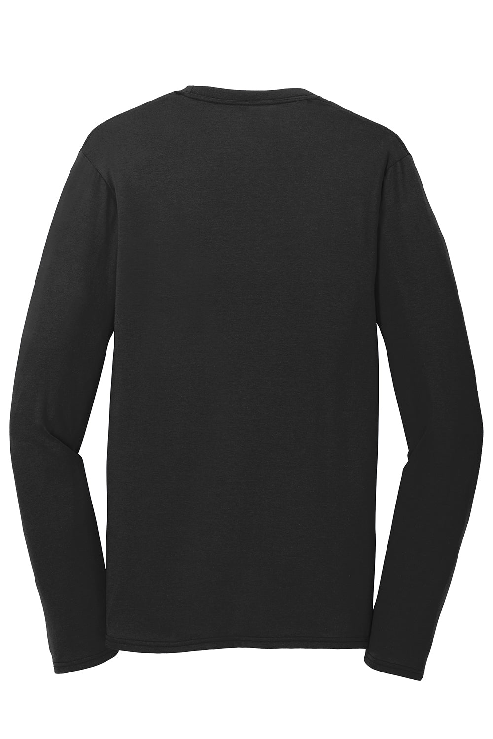 Port & Company PC381LS Mens Dry Zone Performance Moisture Wicking Long Sleeve Crewneck T-Shirt Jet Black Flat Back