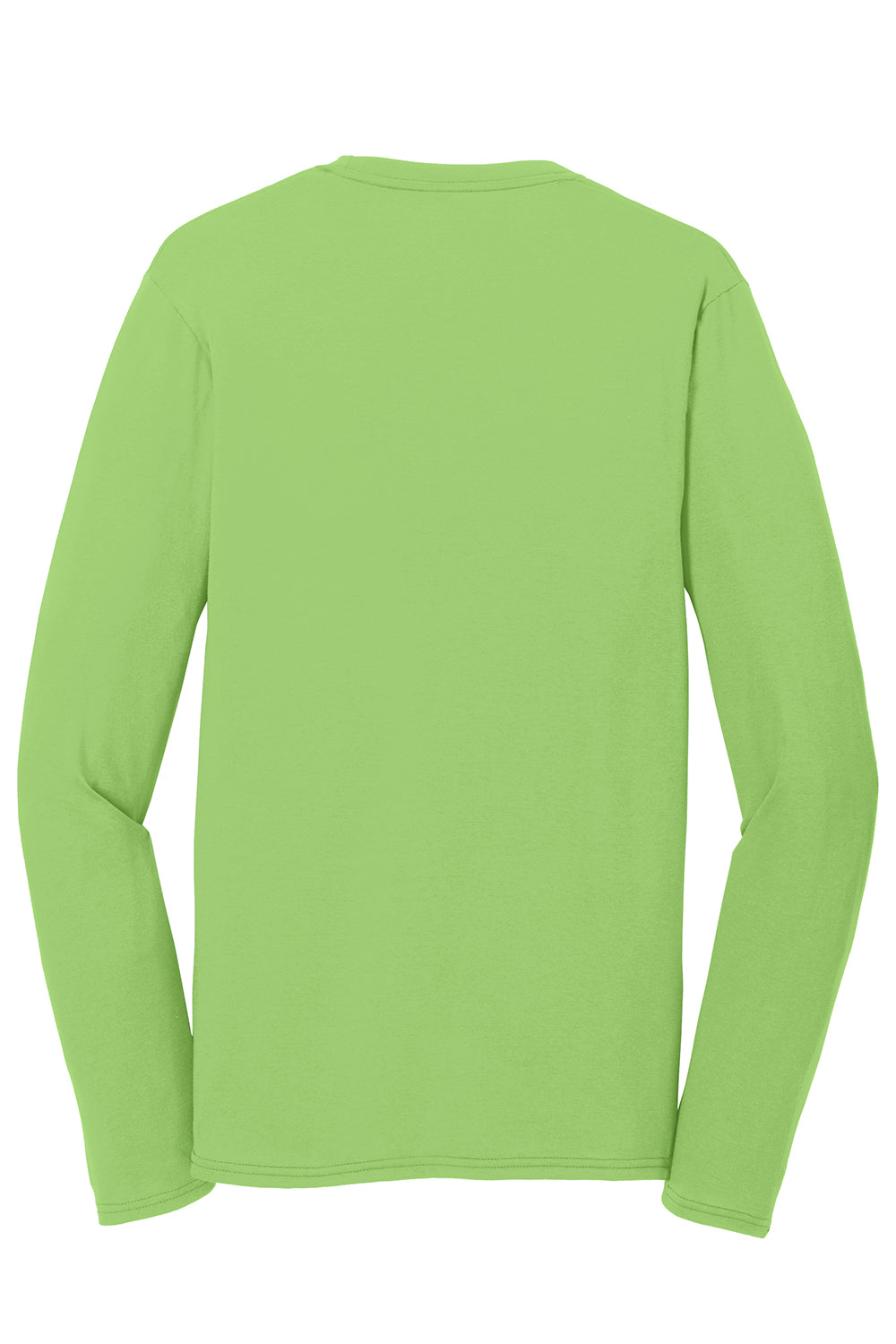 Port & Company PC381LS Mens Dry Zone Performance Moisture Wicking Long Sleeve Crewneck T-Shirt Lime Green Flat Back
