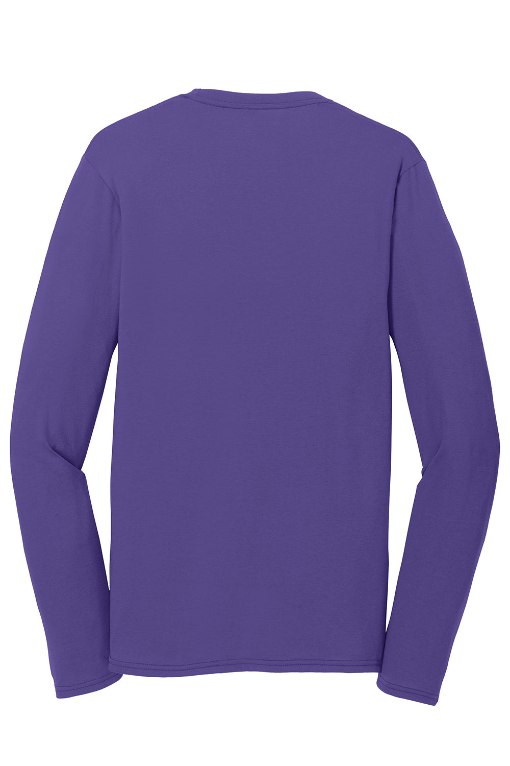 Port & Company PC381LS Mens Dry Zone Performance Moisture Wicking Long Sleeve Crewneck T-Shirt Purple Flat Back