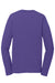 Port & Company PC381LS Mens Dry Zone Performance Moisture Wicking Long Sleeve Crewneck T-Shirt Purple Flat Back