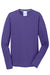 Port & Company PC381LS Mens Dry Zone Performance Moisture Wicking Long Sleeve Crewneck T-Shirt Purple Flat Front