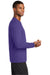 Port & Company PC381LS Mens Dry Zone Performance Moisture Wicking Long Sleeve Crewneck T-Shirt Purple Model Side