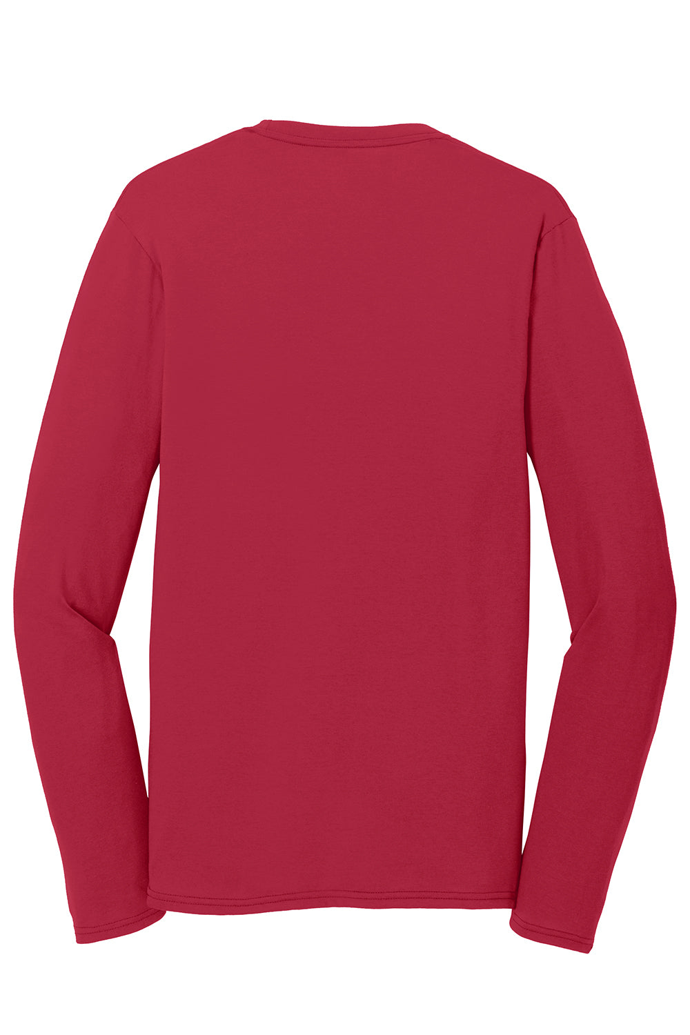 Port & Company PC381LS Mens Dry Zone Performance Moisture Wicking Long Sleeve Crewneck T-Shirt Red Flat Back