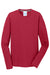 Port & Company PC381LS Mens Dry Zone Performance Moisture Wicking Long Sleeve Crewneck T-Shirt Red Flat Front