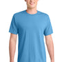Port & Company Mens Dry Zone Performance Moisture Wicking Short Sleeve Crewneck T-Shirt - Aquatic Blue