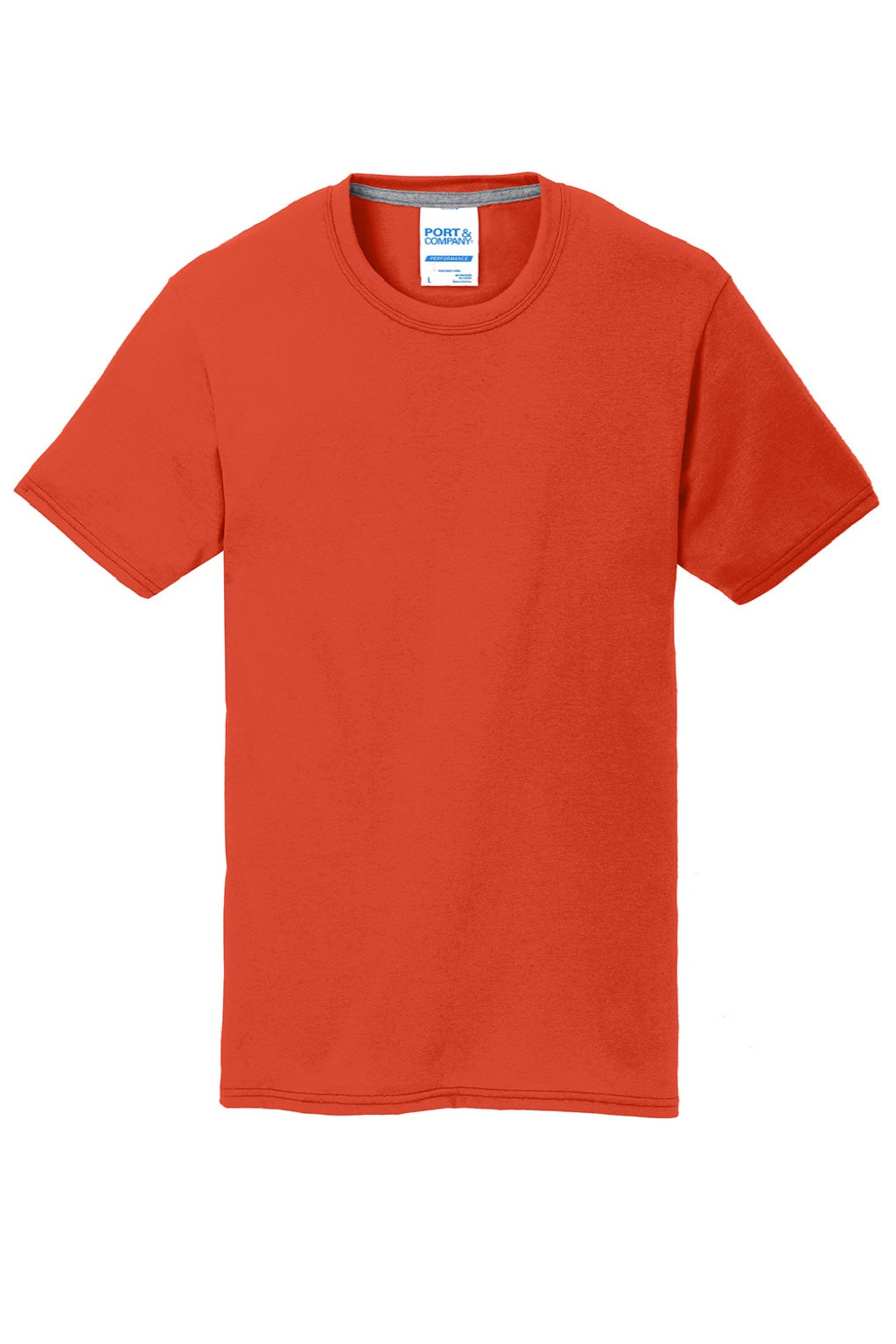 Port & Company PC381 Mens Dry Zone Performance Moisture Wicking Short Sleeve Crewneck T-Shirt Orange Flat Front