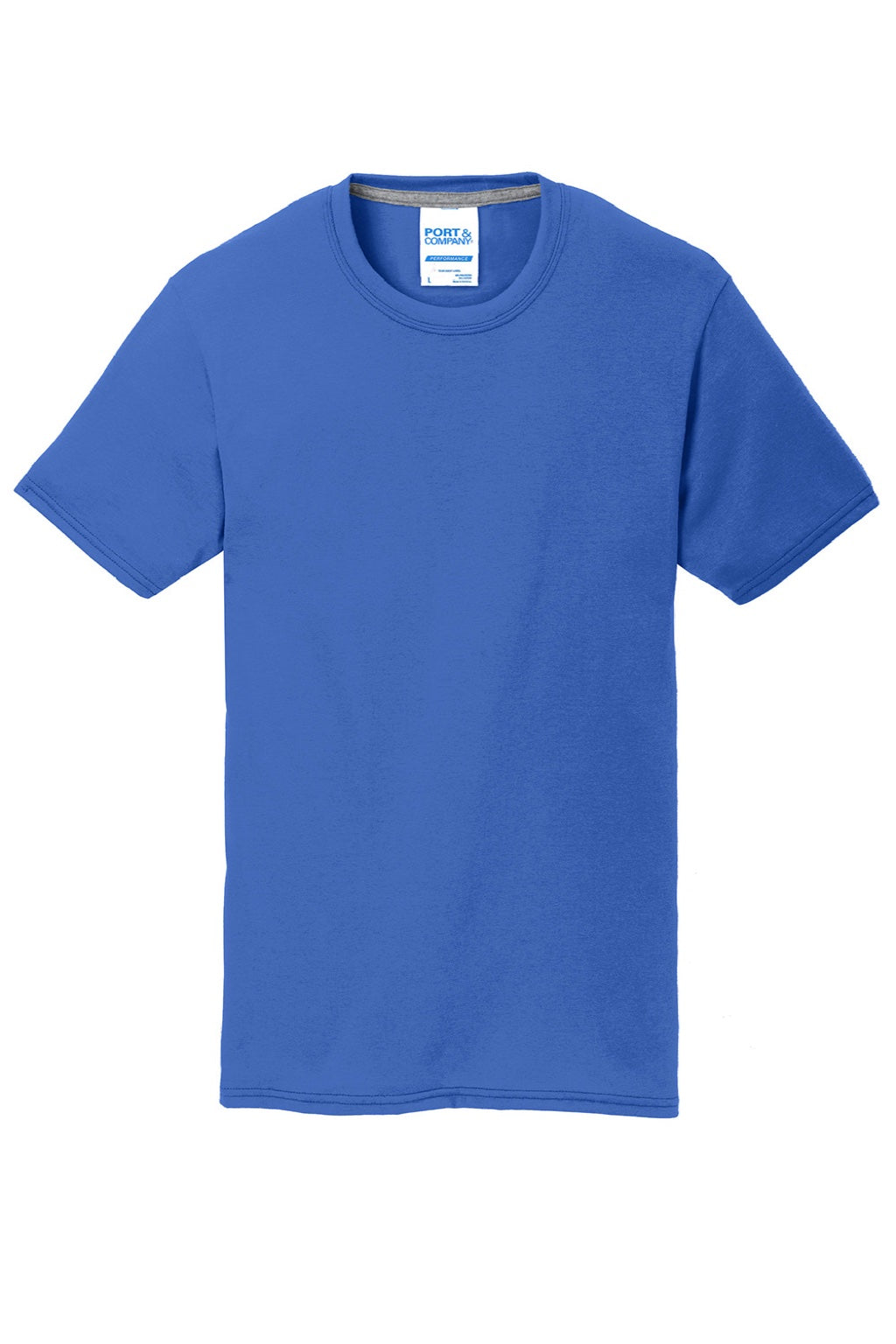 Port & Company PC381 Mens Dry Zone Performance Moisture Wicking Short Sleeve Crewneck T-Shirt True Royal Blue Flat Front