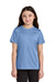 Port & Company PC390Y Youth Heather Performance Short Sleeve Crewneck T-Shirt Heather Carolina Blue Model Front