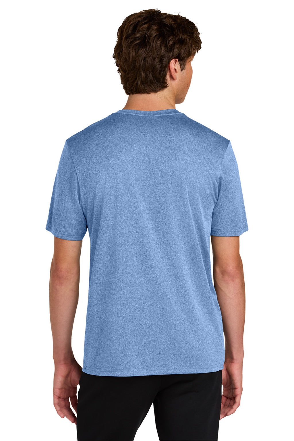 Port & Company PC390 Mens Heather Performance Short Sleeve Crewneck T-Shirt Heather Carolina Blue Model Back