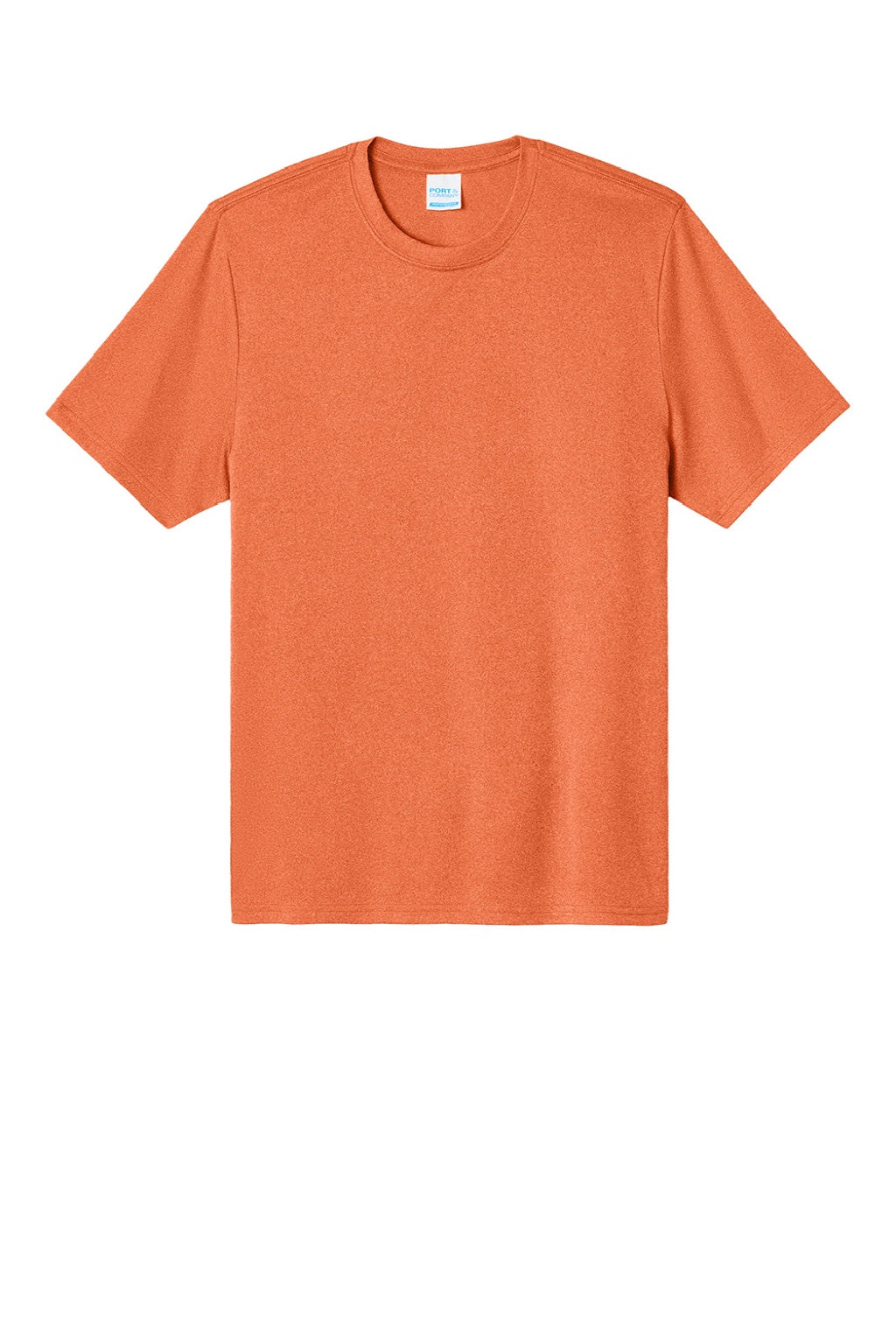 Port & Company PC390 Mens Heather Performance Short Sleeve Crewneck T-Shirt Heather Deep Orange Flat Front