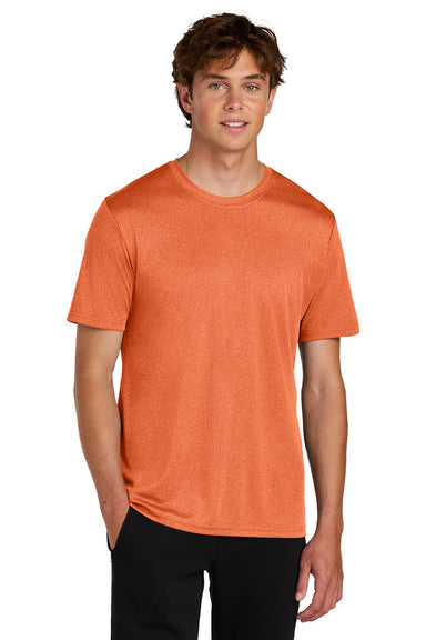 Port & Company PC390 Mens Heather Performance Short Sleeve Crewneck T-Shirt Heather Deep Orange Model Front