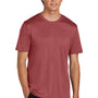 Port & Company Mens Heather Performance Short Sleeve Crewneck T-Shirt - Heather Deep Red - COMING SOON