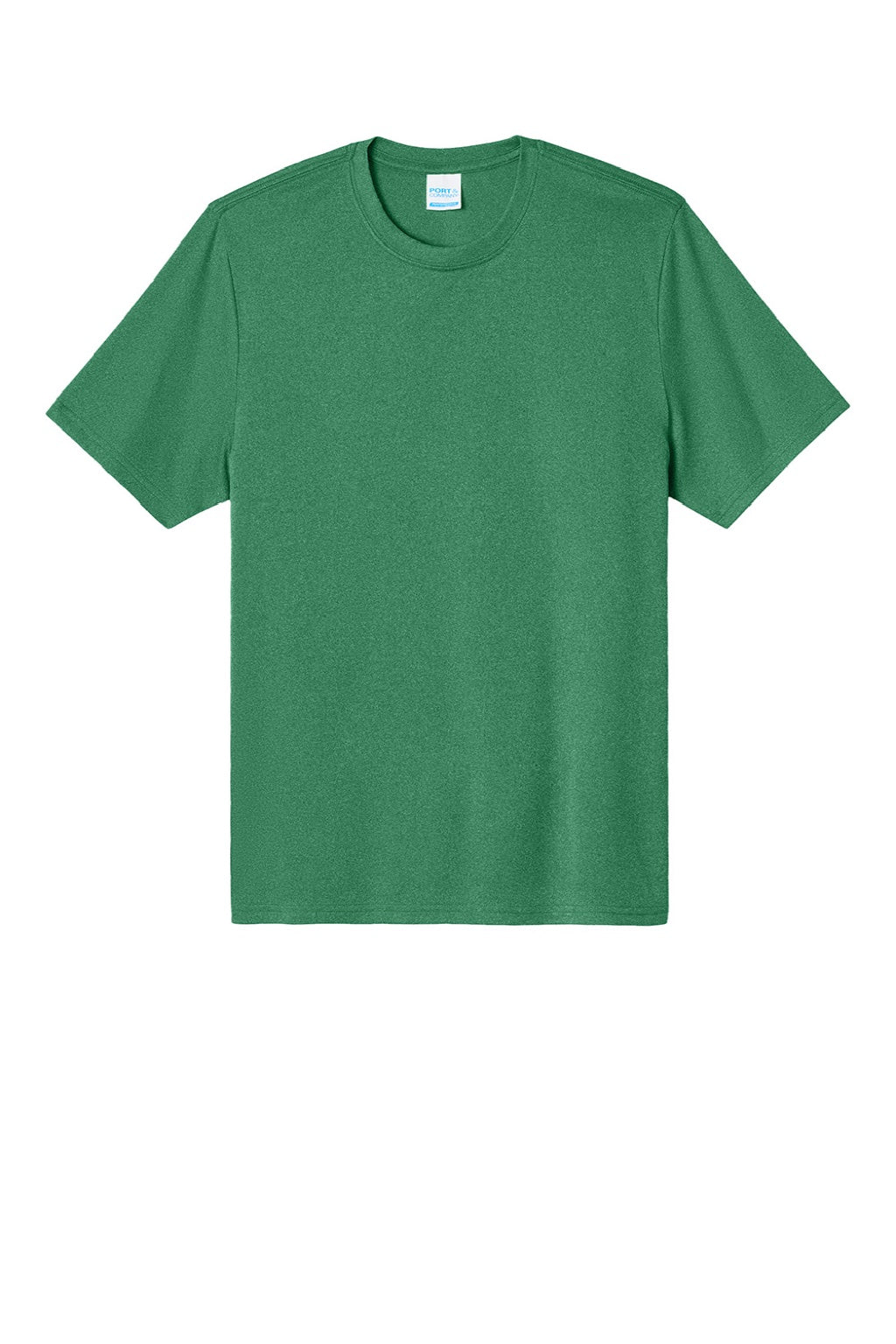 Port & Company PC390 Mens Heather Performance Short Sleeve Crewneck T-Shirt Heather Kelly Green Flat Front