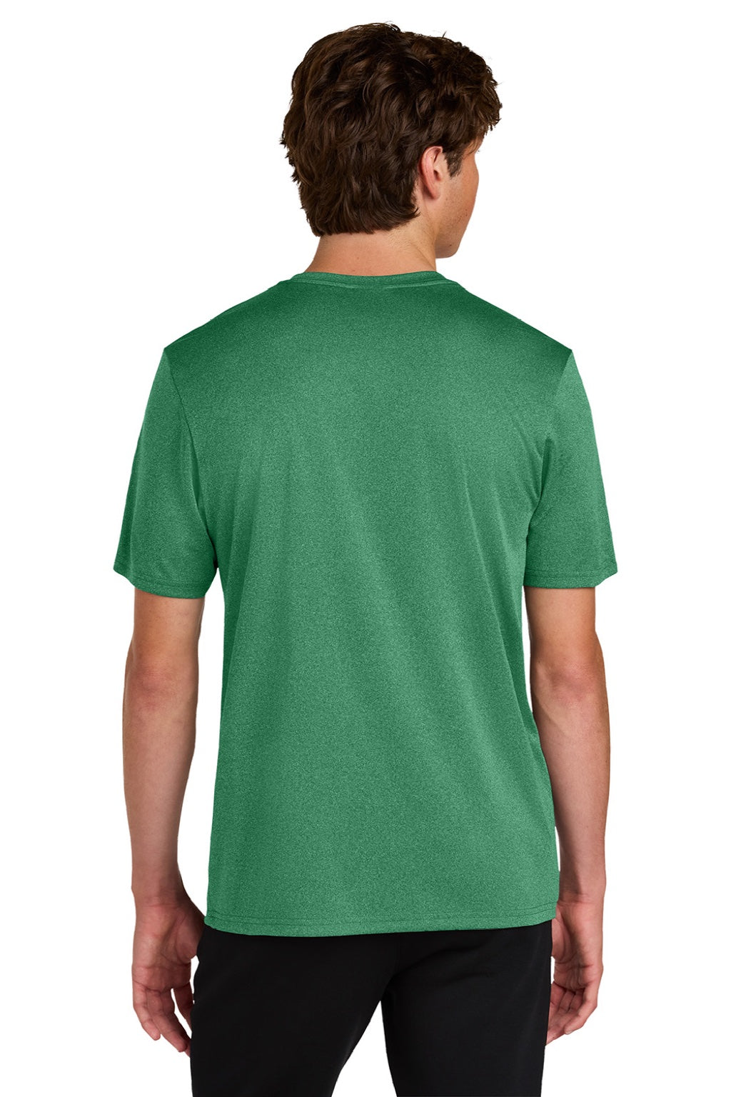 Port & Company PC390 Mens Heather Performance Short Sleeve Crewneck T-Shirt Heather Kelly Green Model Back