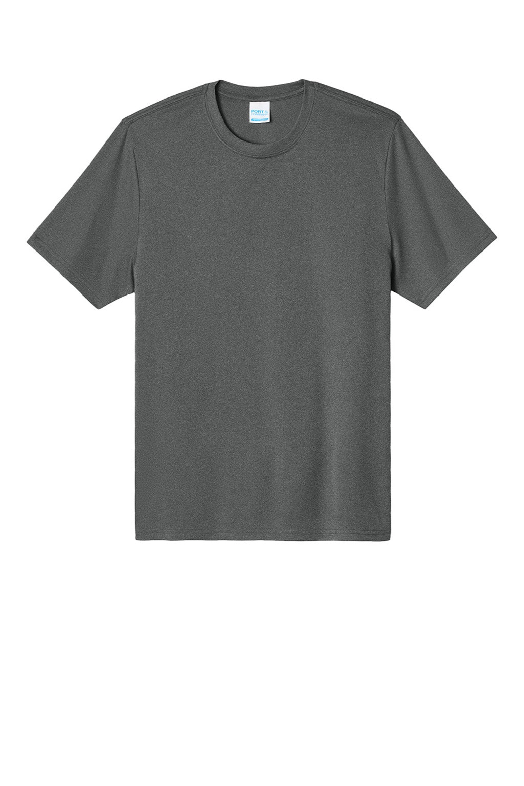 Port & Company PC390 Mens Heather Performance Short Sleeve Crewneck T-Shirt Heather Metal Grey Flat Front