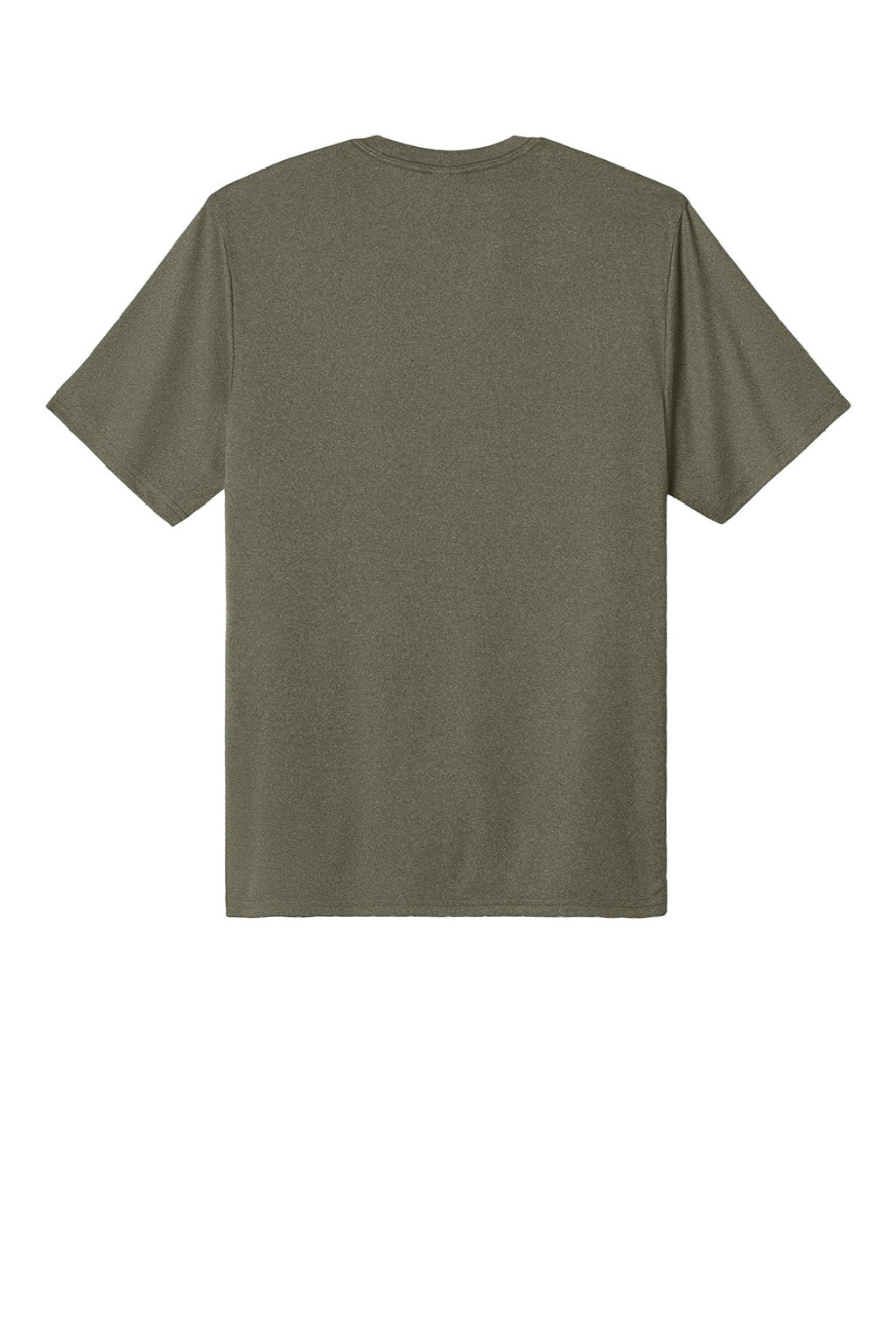 Port & Company PC390 Mens Heather Performance Short Sleeve Crewneck T-Shirt Heather Olive Drab Green Flat Back
