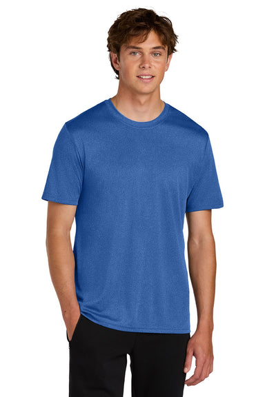 Port & Company PC390 Mens Heather Performance Short Sleeve Crewneck T-Shirt Heather True Royal Blue Model Front