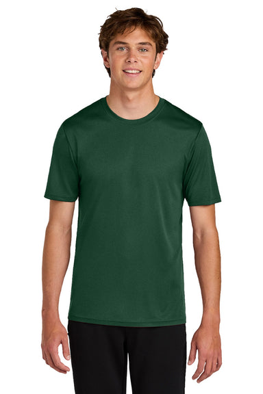 Port & Company PC390 Mens Heather Performance Short Sleeve Crewneck T-Shirt Vintage Forest Green Model Front